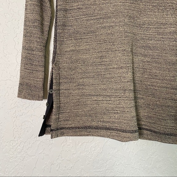 Madewell Thermal Side-Button Tee Rib Marled Tan Size XS - Picture 4 of 11